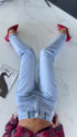 MOM STRETCH pants "NEPTUNE" - LIGHT BLUE AT133-37